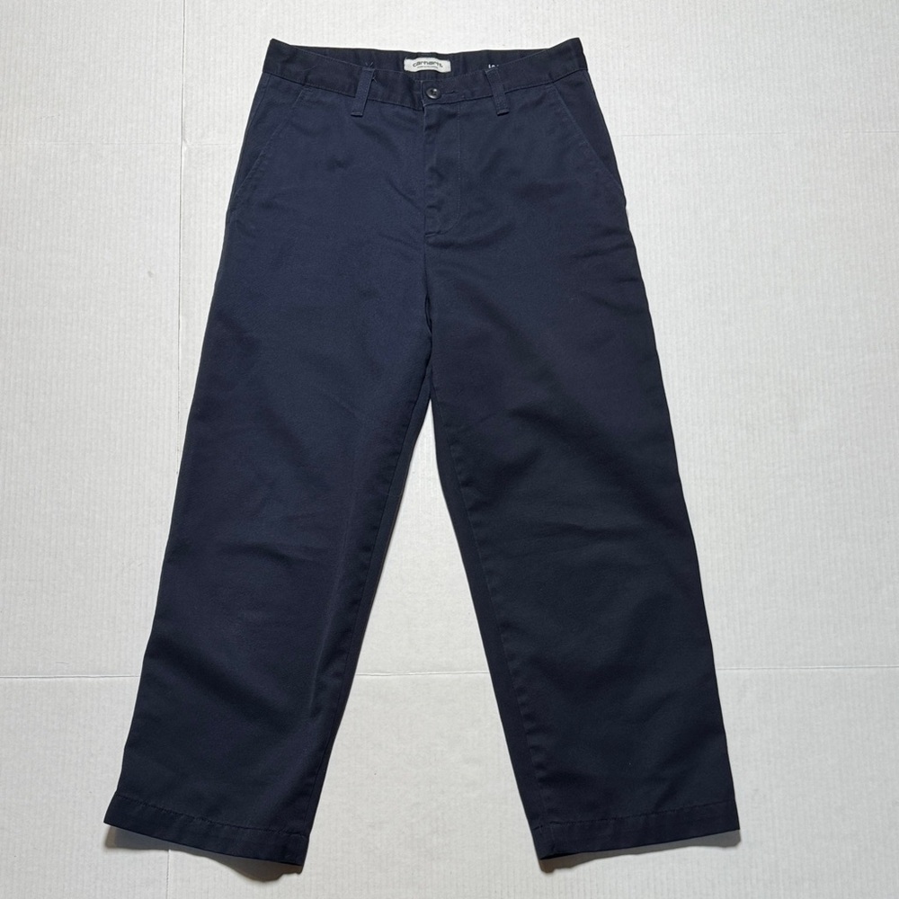 CARHARTT WIP Women's Packard Highwater Pants Navy Blue LC Relaxed Straight 28‎ - Picture 2 of 16